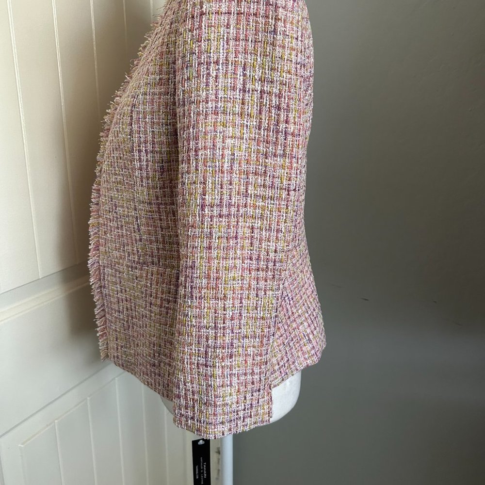 Tahari ASL Pink, Purple, Cream Woven Tweed Skirt Suit. Size 4. New with Tags - Picture 8 of 16